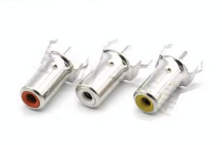 Gniazdo RCA (CINCH) pionowe do druku, kolor czerwony
