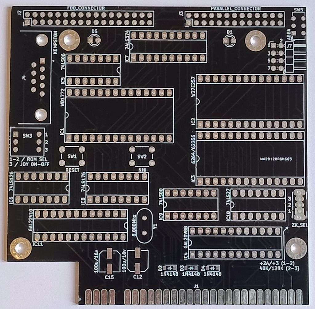 Płytka PCB interface disk +D do ZX Spectrum 48/128/+2A/+3