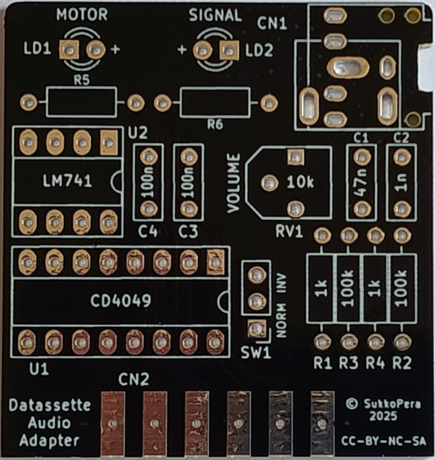Płytka PCB adaptera audio do magnetofonu Datasette Commodore