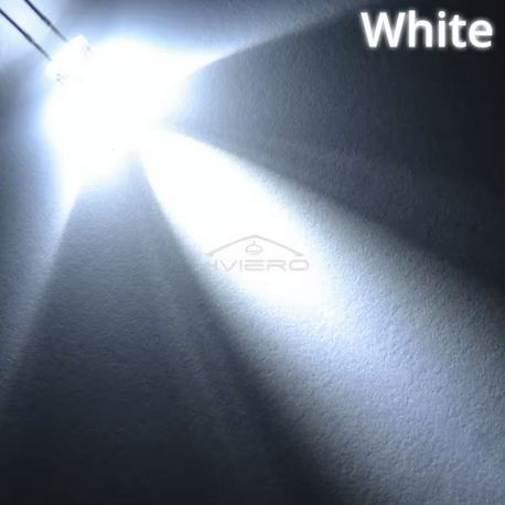 Dioda LED biała, przeźroczysta, średnica 5mm, cena za 10 szt.