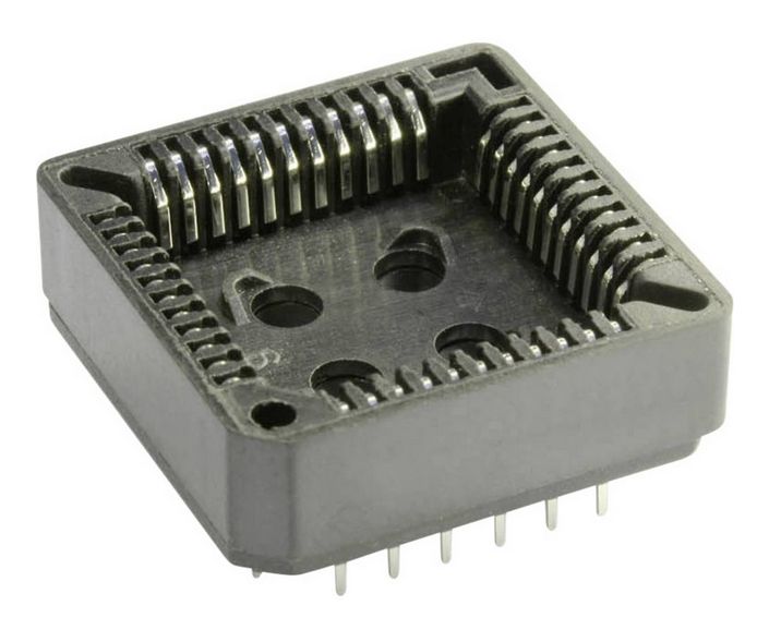 PLCC44 Socket, Through-Hole Mounting