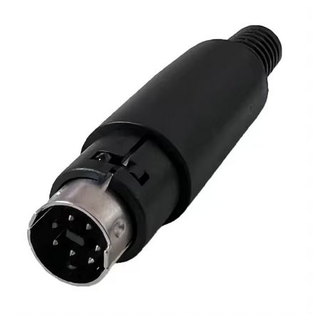 Mini DIN 7-pin plug used, among others, in Commodore C16, C116, and +4 as a datasette port