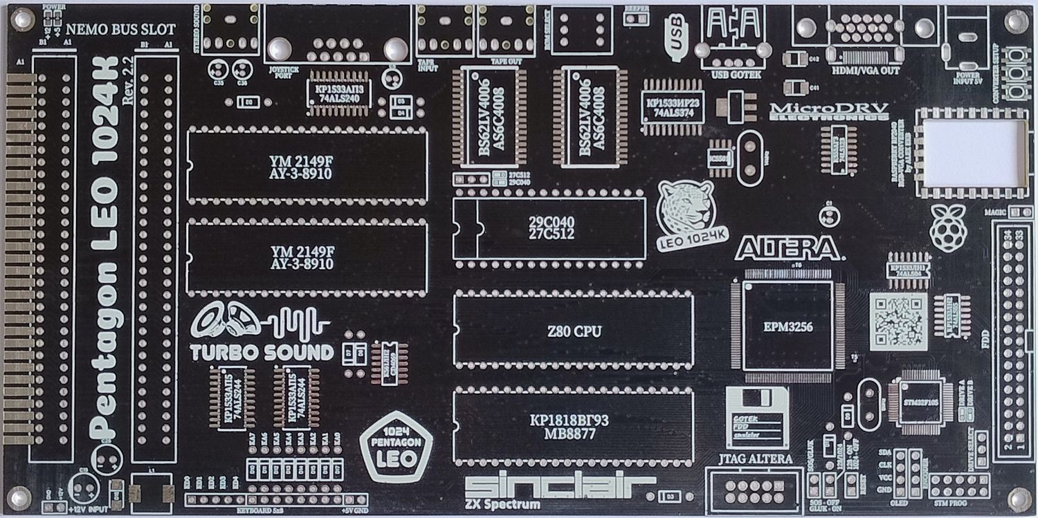 PCB Pentagon LEO 1024 Board, ZX Spectrum Clone
