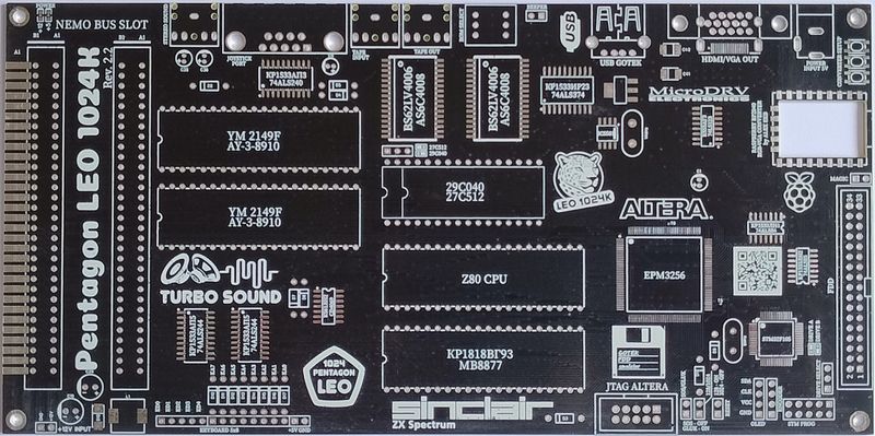 PCB Pentagon LEO 1024 Board, ZX Spectrum Clone