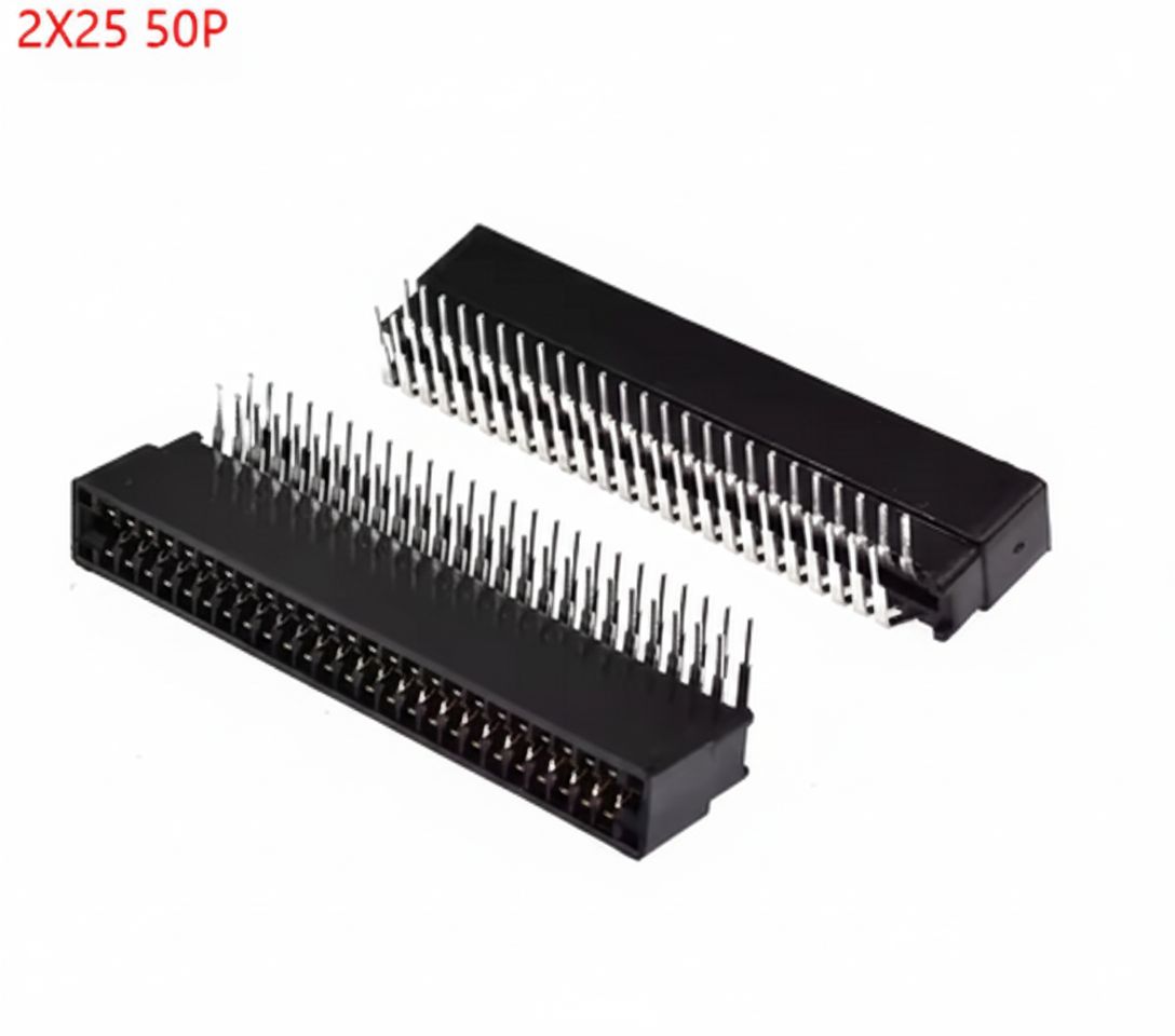 Angled Edge Connector 2x25 pins, pitch 2.54mm