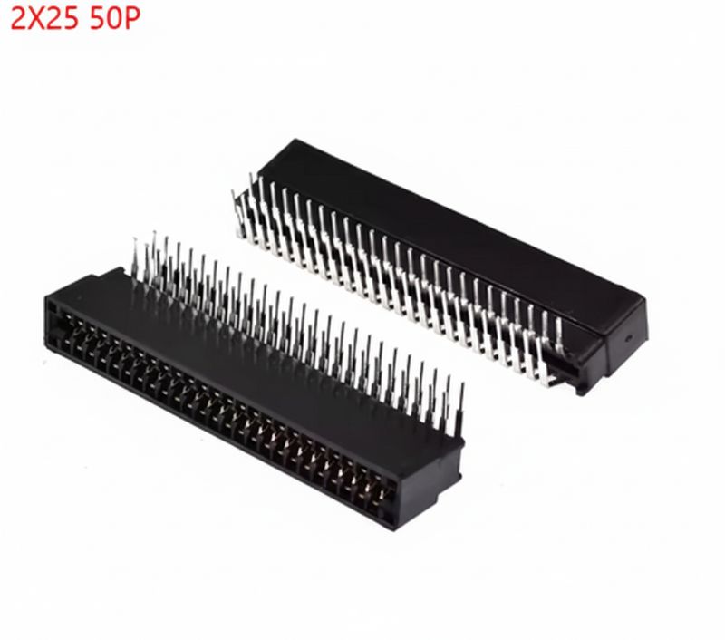 Angled Edge Connector 2x25 pins, pitch 2.54mm