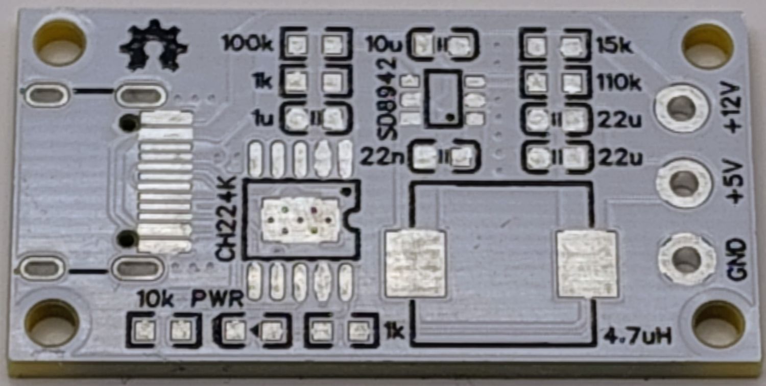 Power Supply Adapter PCB for 1541 Drive, +12V and +5V