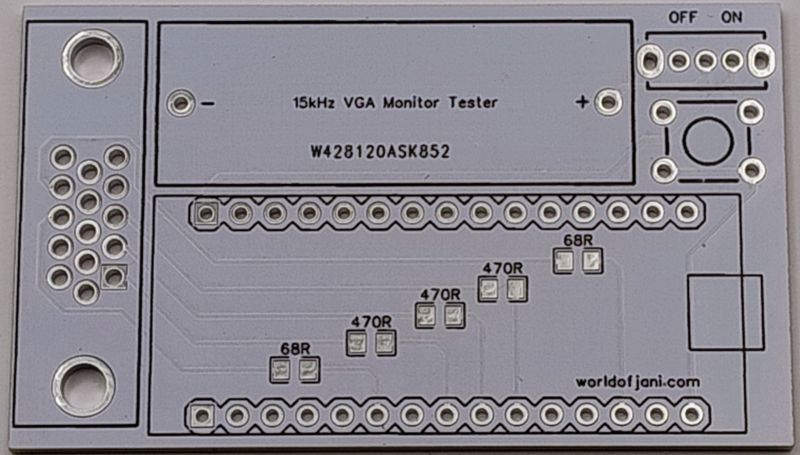 VGA Monitor Tester PCB, 15kHz