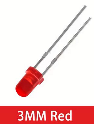 Red LED diode, diameter 3mm, 20 pieces