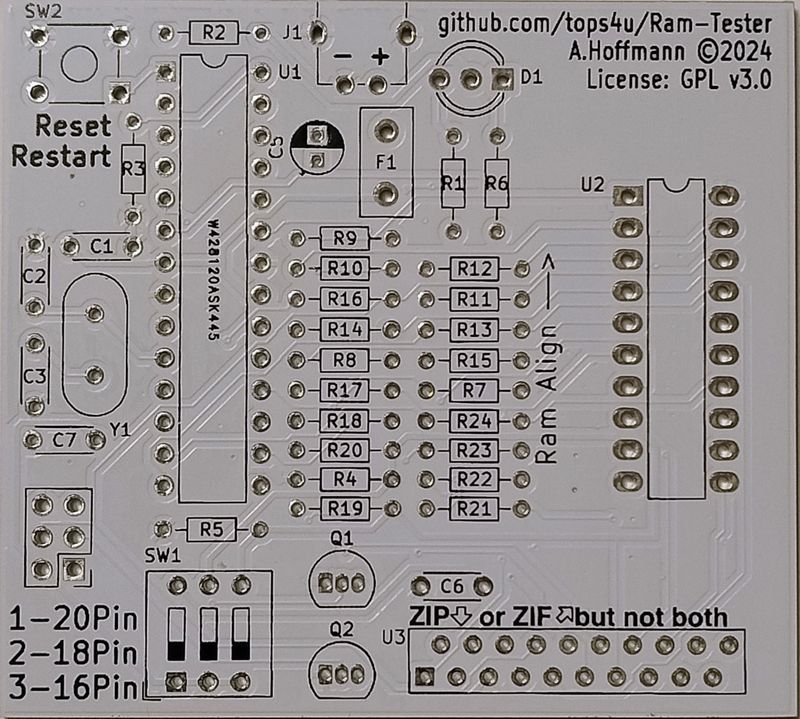 DRAM Memory Tester PCB, 1 and 4 Bit