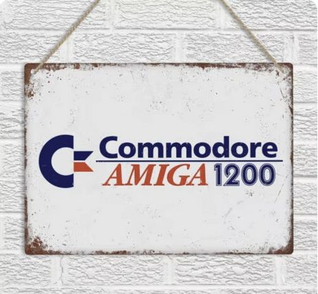 Metal Plate Picture, Retro, Amiga Commodore 1200