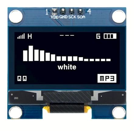 1.3-inch OLED Display, 128x64 px, SH1106, white