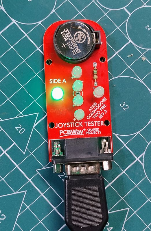 Joystick Tester for Commodore/Atari, Assembled Circuit