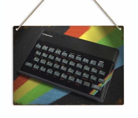 Metal Plate Picture, Retro, ZX Spectrum, 20 x 30 cm