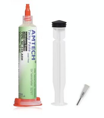 Flux (soldering flux) Amtech 10 ml, NC-559-ASM, with plunger and dispensing needle