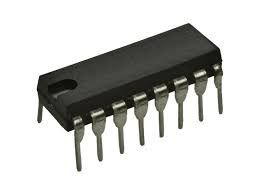 Integrated Circuit 74HCU04, CMOS version, DIP 14 package
