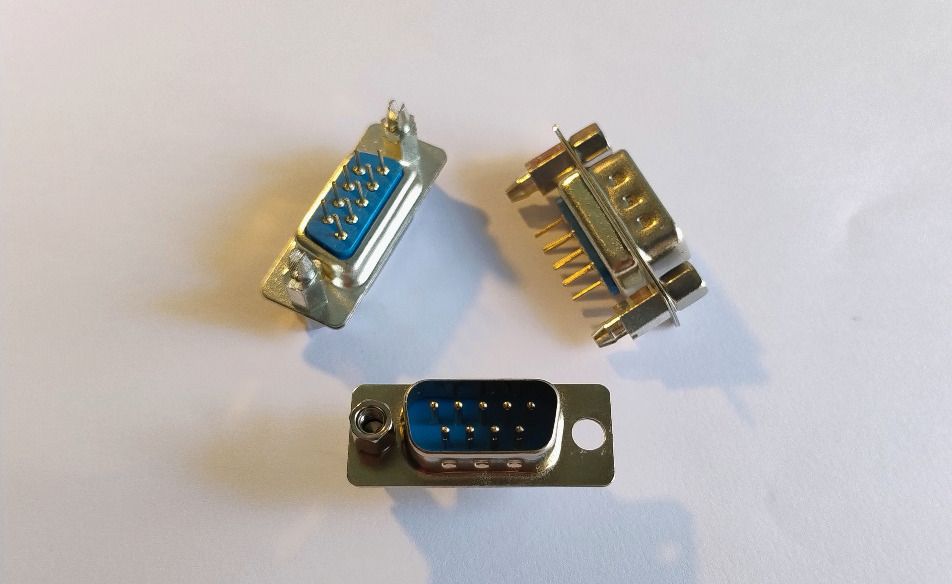 Male D-Sub 9-pin connector, straight, for printing