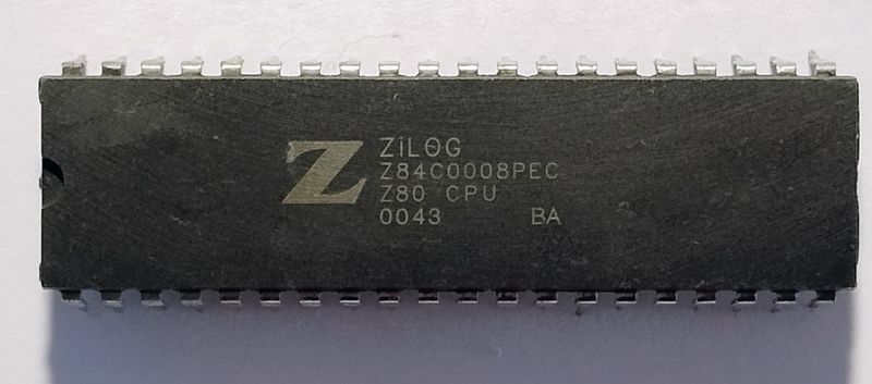 Processor Z80, Z840008PEC, by ZILOG, used