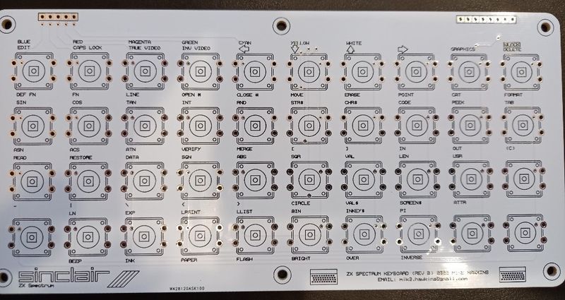 Keyboard PCB for Harlequin 128 and ZX Spectrum