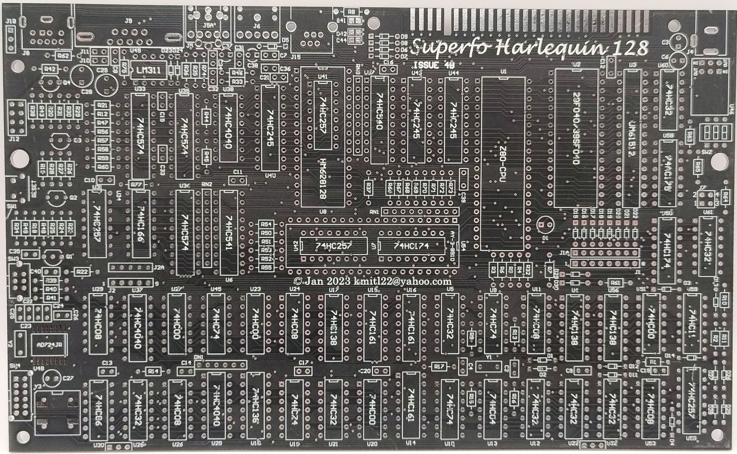 Harlequin 128 PCB Board, Issue 4B, ZX Spectrum Clone