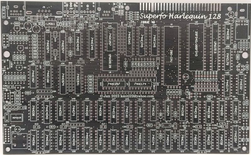 Harlequin 128 PCB Board, Issue 4B, ZX Spectrum Clone