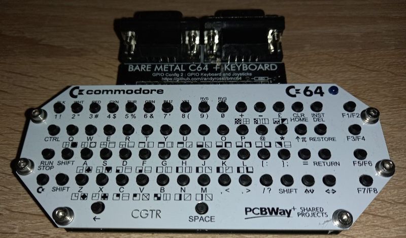 Assembled keyboard and ports for the BMC64 project