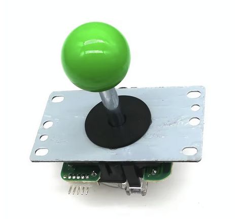 Joystick with microswitches and 5-pin connector, green