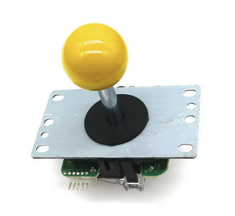 Joystick with microswitches and 5-pin connector, yellow