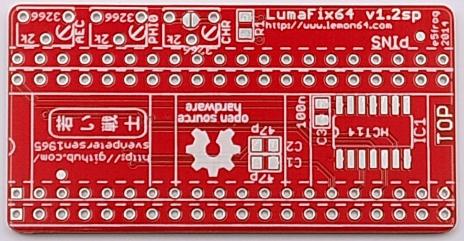 Lumafix v1.2 module PCB for Commodore C64