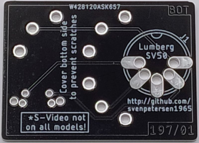 Audio-Video Adapter PCB for Atari XE and XL