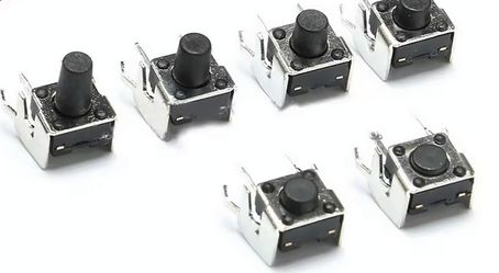 Angular TACT Microswitch 6x6 mm, H=7 mm, 10 pcs