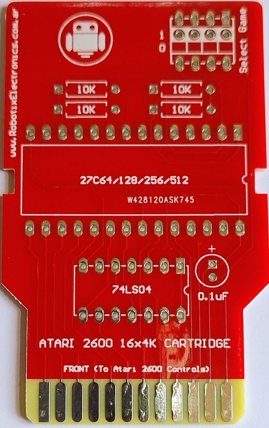 PCB cartridge board for Atari 2600, 16x4k
