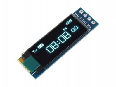 0.91-Inch OLED Display, 128x32 px, I2C, White