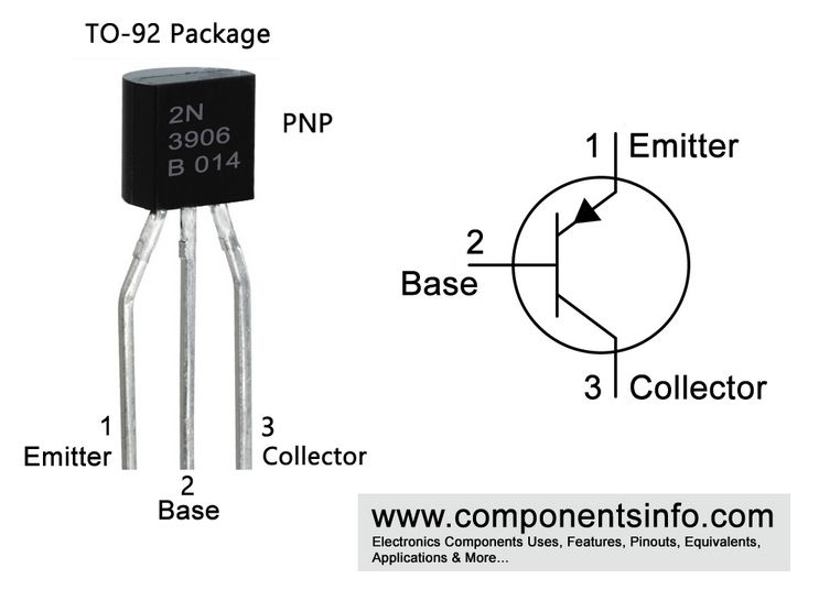 Transistor 2N3906, PNP, 10 pieces