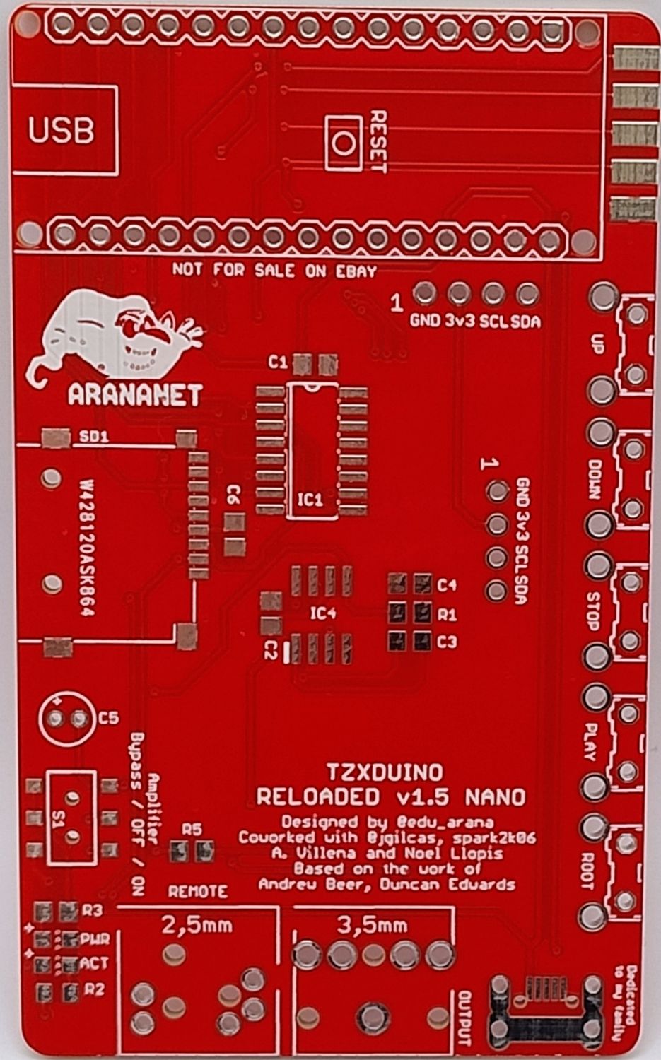 TZXDuino Reloaded v. 1.5 PCB Board