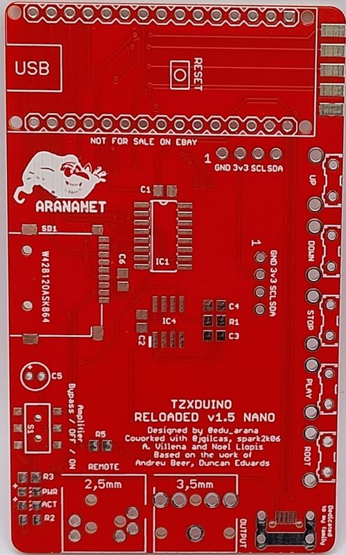 TZXDuino Reloaded v. 1.5 PCB Board