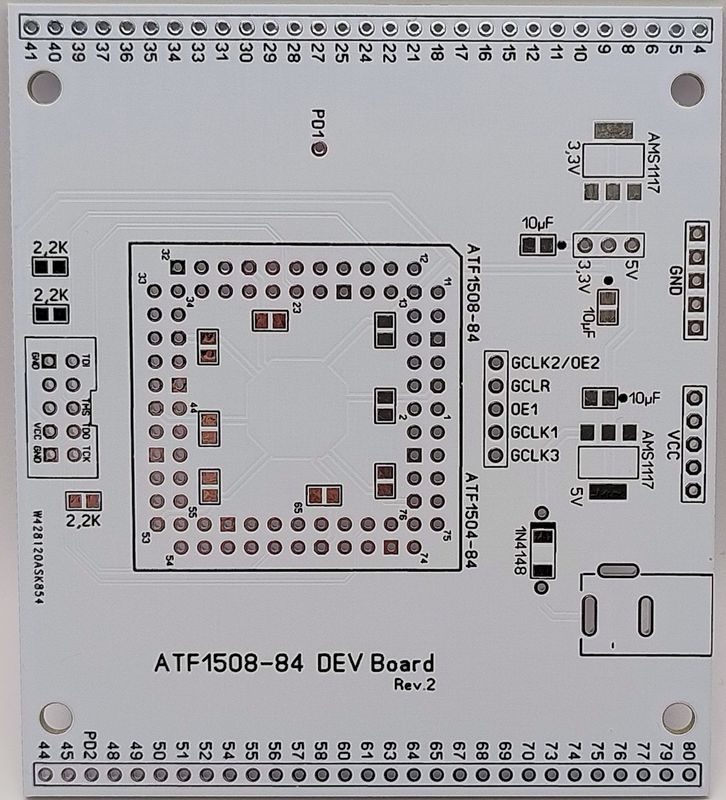 PCB Development Board for ATF1504, PLCC84