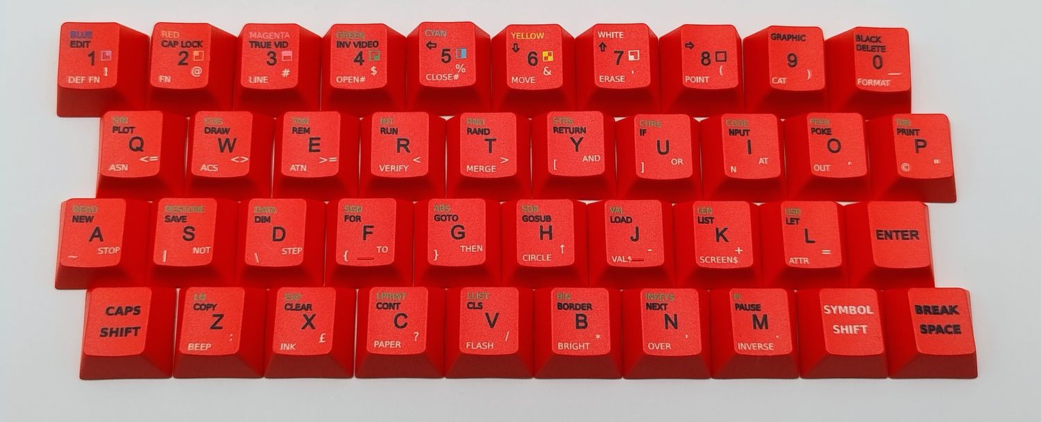 Set of 40 keycaps dedicated to ZX Spectrum