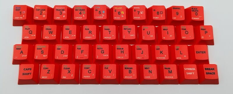 Set of 40 keycaps dedicated to ZX Spectrum