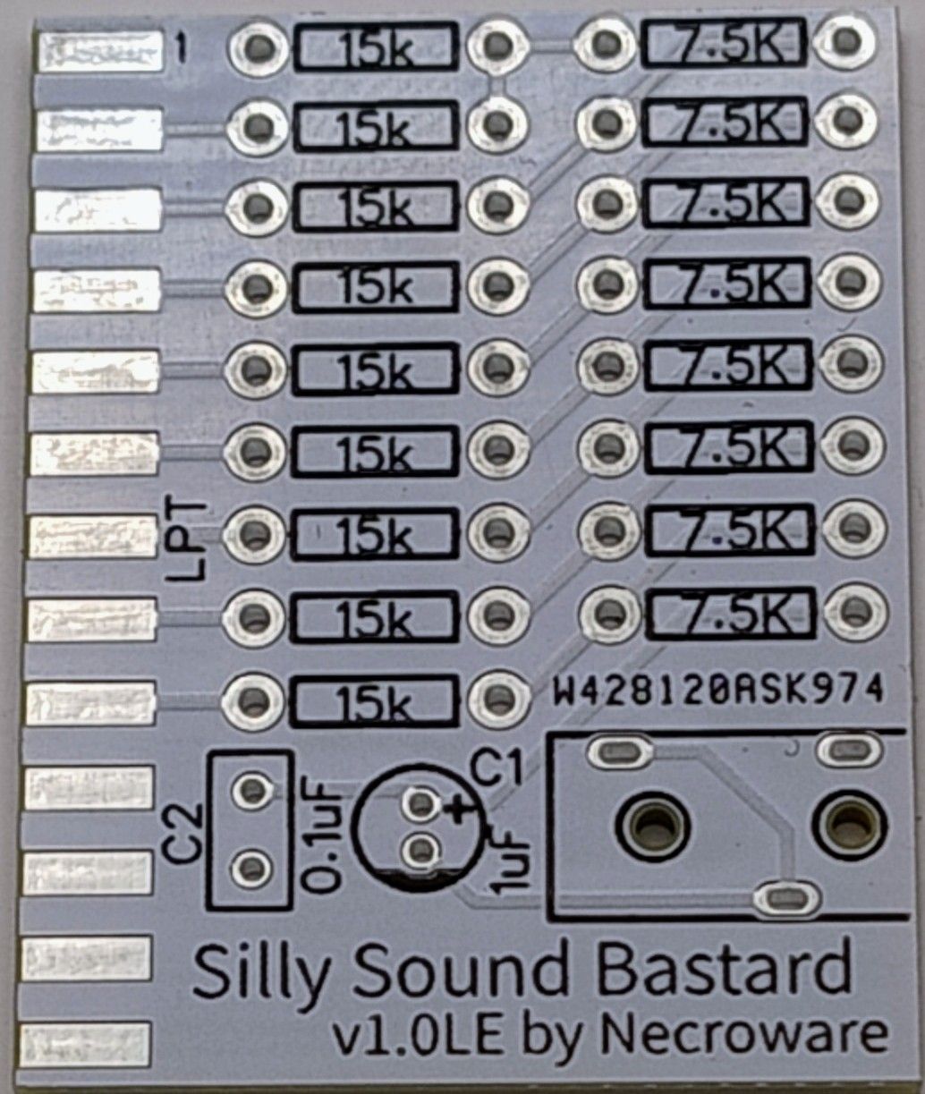 PCB Board of the Famous Covox Project, Silly Sound Bastard