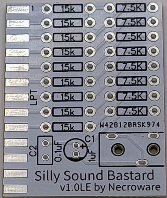 PCB Board of the Famous Covox Project, Silly Sound Bastard