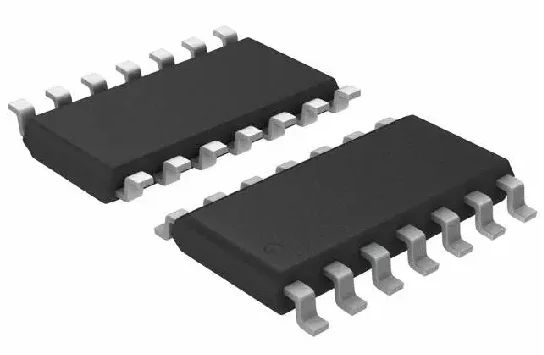 Integrated Circuit 74HCU04D, CMOS version, SO 14 package