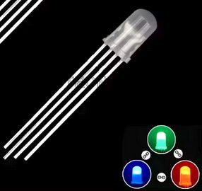 RGB LED Diode, matte, 5mm diameter, common cathode, 10 pcs