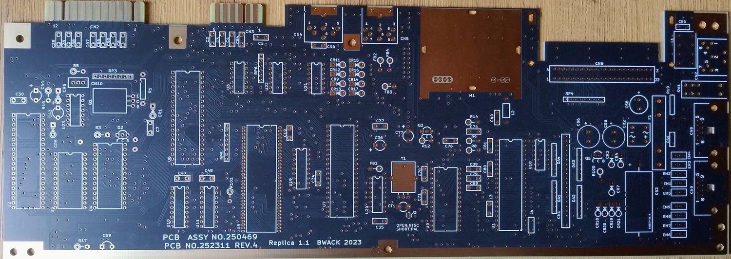 Replica of Commodore 250469 Motherboard, Bwack v.1.1 Design, Gold-Plated ENIG, Matte Black