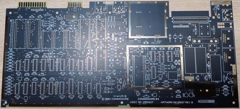 Replica of Commodore 250407 Motherboard, Bwack v.1.3 Design, Gold-Plated ENIG