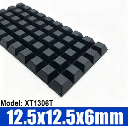 Self-Adhesive Rubber Feet, 12.5 x 12.5 x 6 mm, 4 pcs