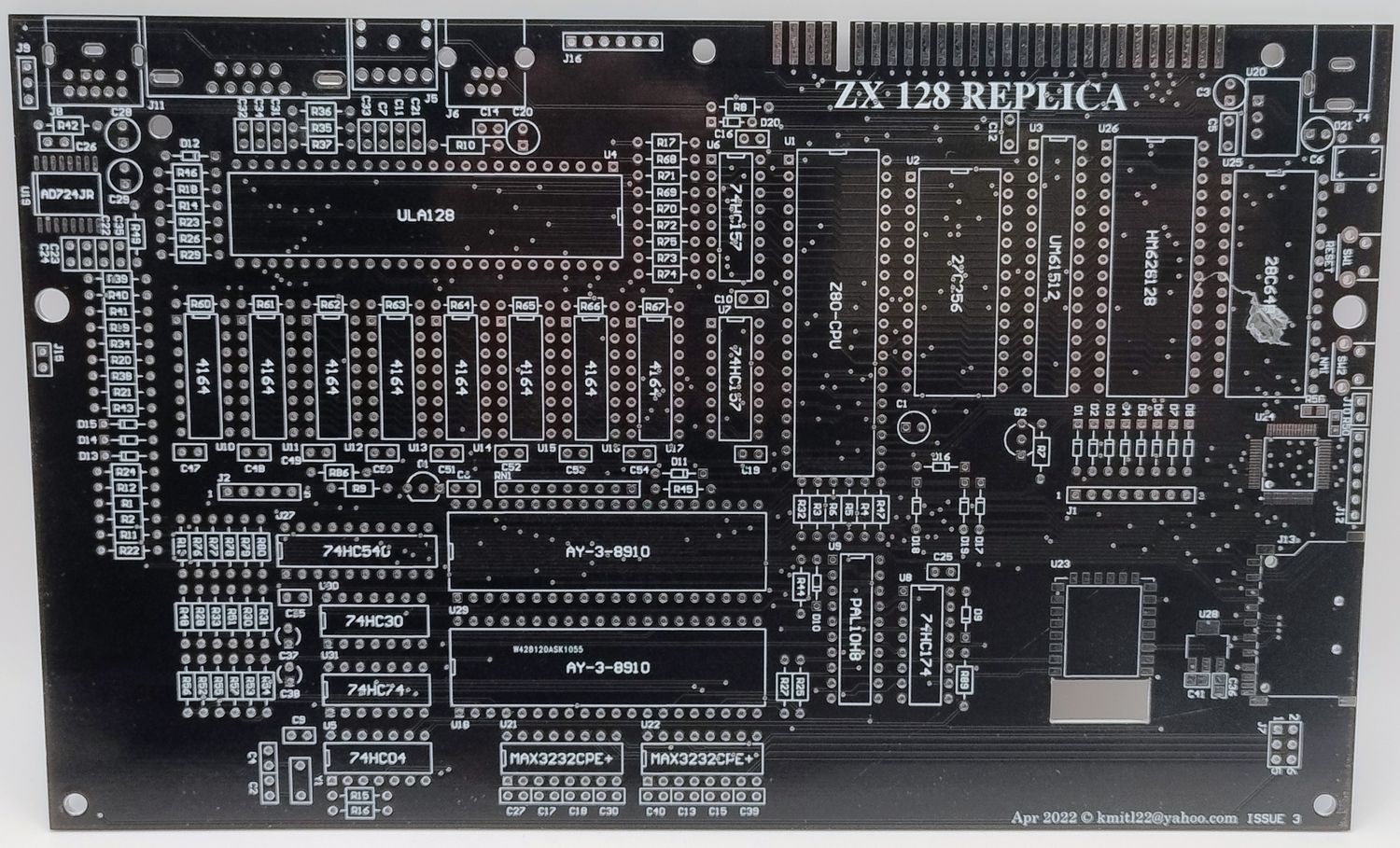 ZX 128 PCB board, clone of ZX Spectrum 128