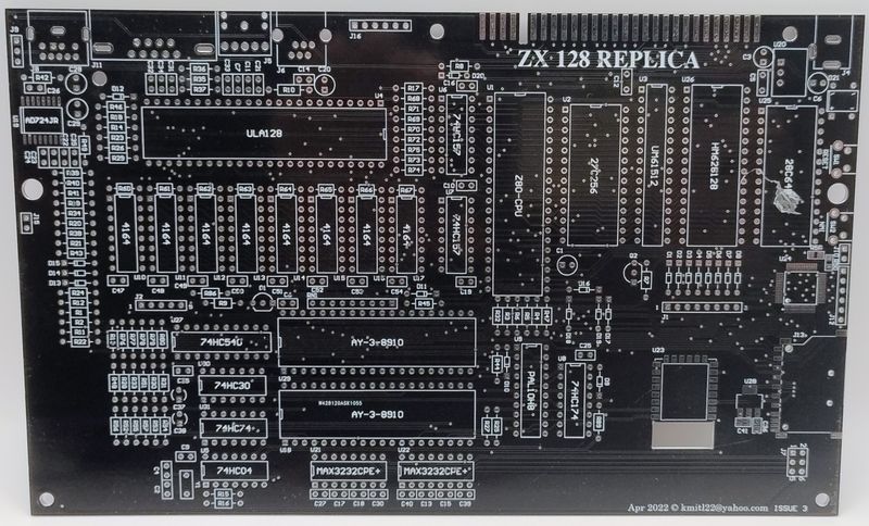Scheda PCB ZX 128, clone del ZX Spectrum 128