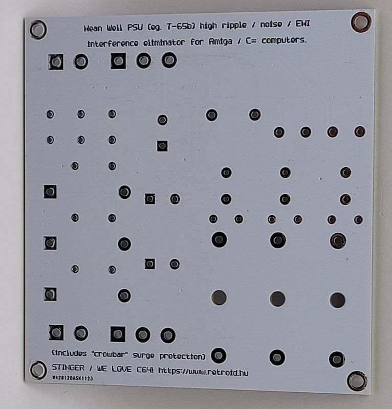 Scheda PCB di filtraggio per alimentatori sostitutivi Amiga 500/600/1200