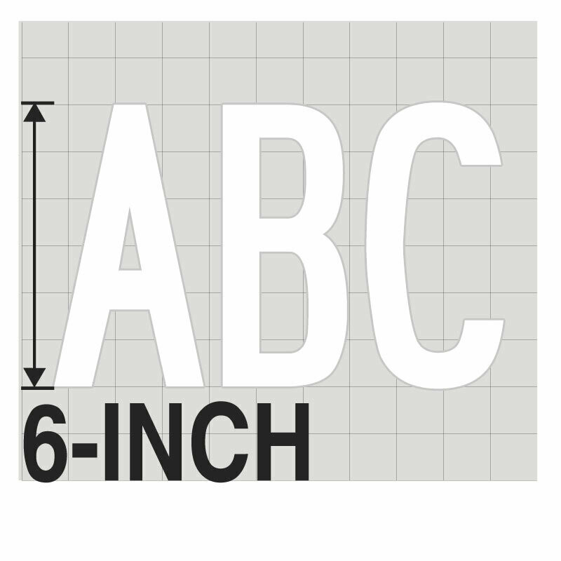 6Inch WHITE VINYL LETTERING